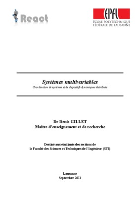systeme multivariable Book