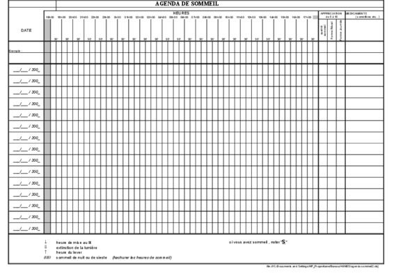 agenda sommeil Book