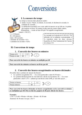 conversions de temps Book