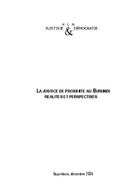 evaluation a mi parcours de la police de proximite au burundi Book