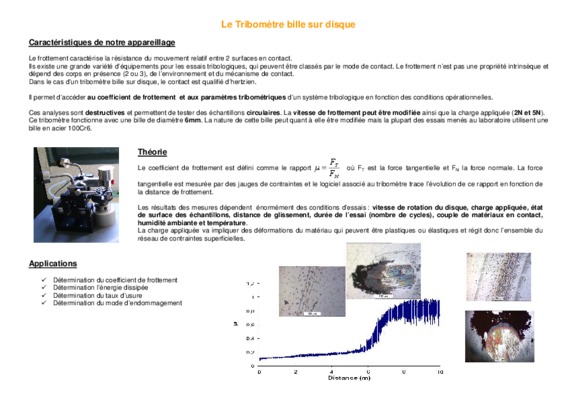 discription de tribometre de frottement Book