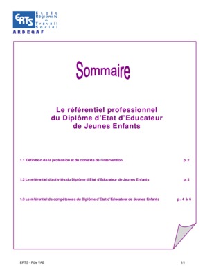 referentiel professionnel du diplome educateur de jeunes enfants Book