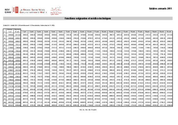 salaires annuels 2012 fonctions soignantes et Book