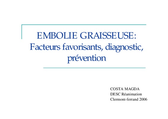 embolie graisseuse Book