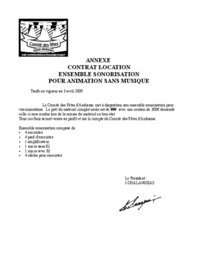 contrat sonorisation Book