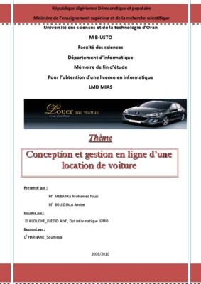 conception de gestion des location Book