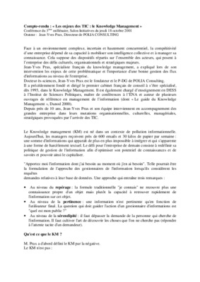 les enjeux et concepts du knowledge management Book