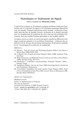 statistiques du signal Book