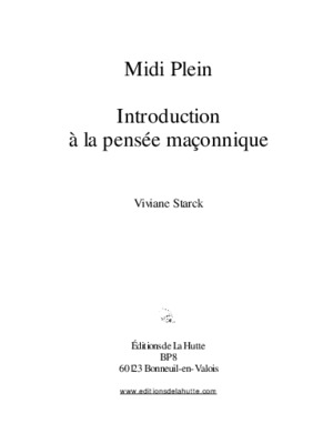 midi plein introduction a la pensee maconnique Book