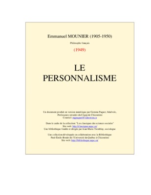 personnalisme Book
