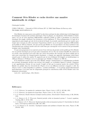 systeme chaotique de rossler Book