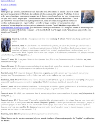 femme et islam Book