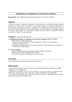 modelisation et commande des convertisseurs statiques Book