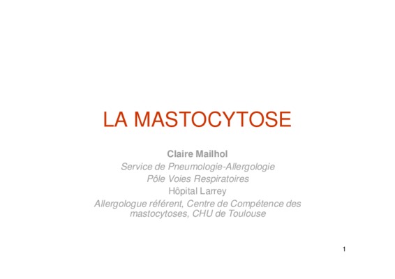 mastocytose chez l_enfant Book