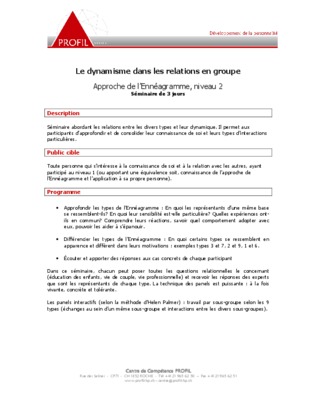 les relations interprofessionnelles dans un groupe Book
