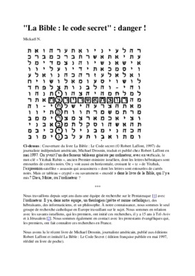 code secret de la bible Book
