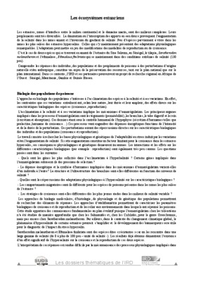 donne sur la salinite et spiruline Book
