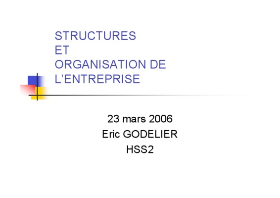 organisation et structures des entreprise Book