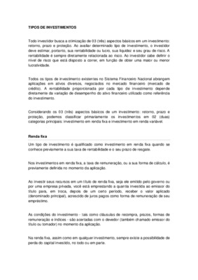 investimentos Book