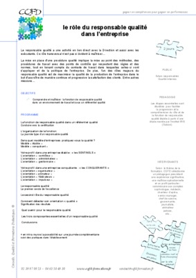 role du responsable qualite Book