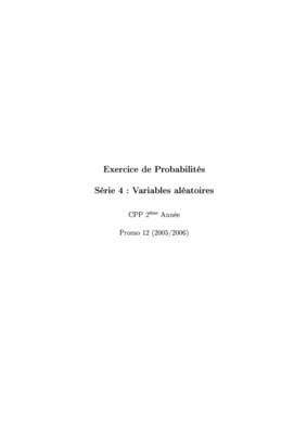 corriges des exercice de probabilites serie 4 variables aleatoires Book