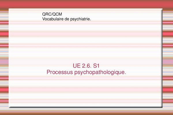 ue 26 processus psychopathologique Book