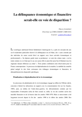 delinquance economique Book