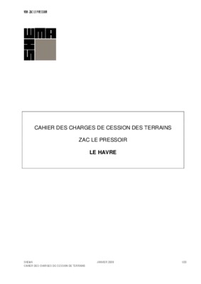 cahier des charges de cession des terrains de la zac Book