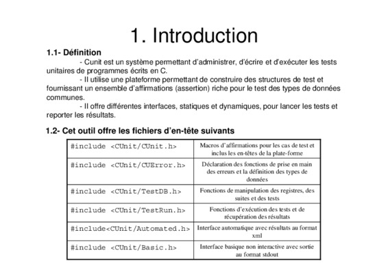 cours cunit Book