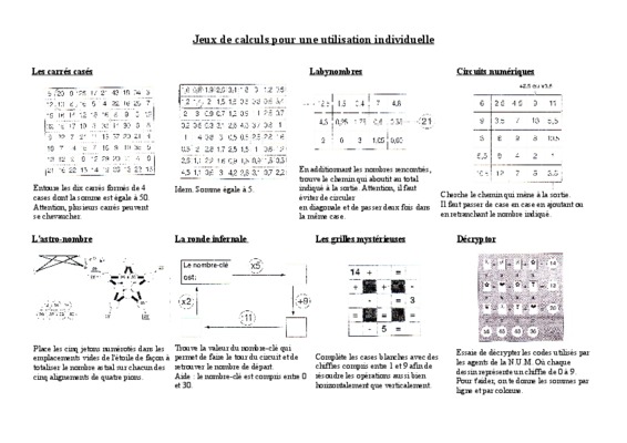jeux de calculs Book