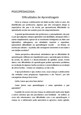 dificuldades de aprendizagem Book