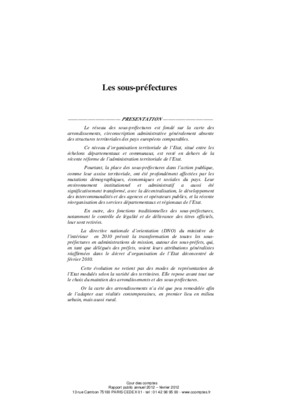 sous prefectures Book
