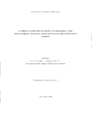 recrutement et contrat psychologique Book