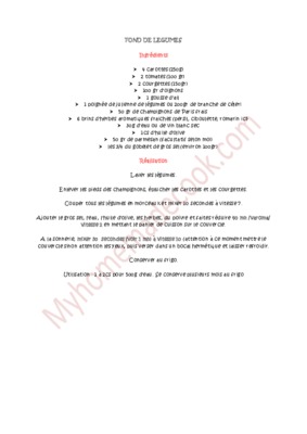 fond de legumes Book