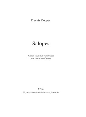 chaperos dennis cooper Book