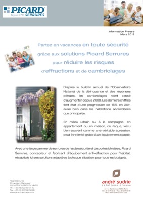 tarifs picard serrures Book