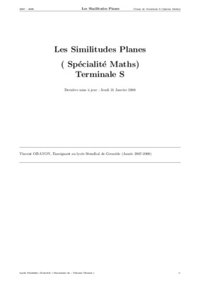 devoirs maths terminale s similitudes Book