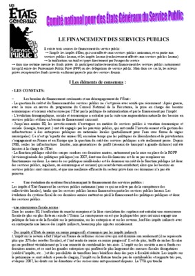 le financement des services publics Book
