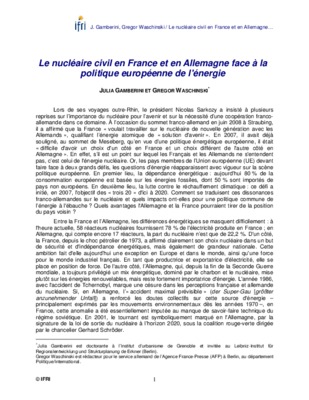 nucleaire france allemagne Book