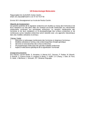 endocrinologie moleculaire Book