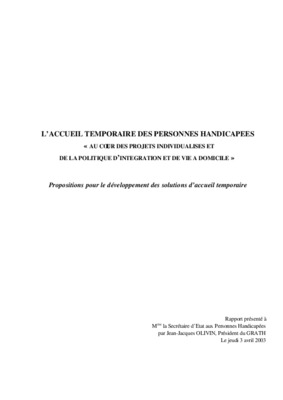 accueil temporaire personnes handicapees Book