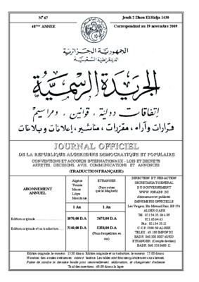 journal officiel decret executif 09 410 Book