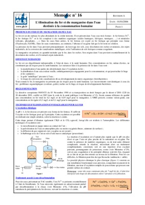elimination du fer et du manganese Book