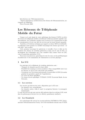 les reseaux de telephonie mobile Book