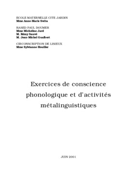 conscience phonologique en grande section exercice Book