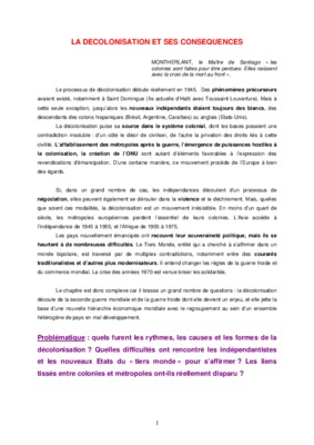 decolonisation et ses consequences terminale s Book