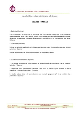 sujet francais concours enoa Book