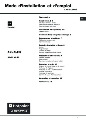 ariston aqualtis aqgf 149s Book