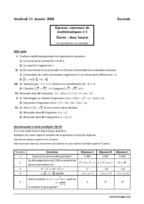 epreuve commune seconde Book