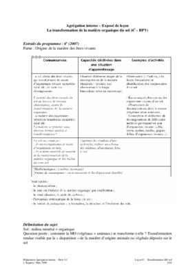 lecon agregation svt Book